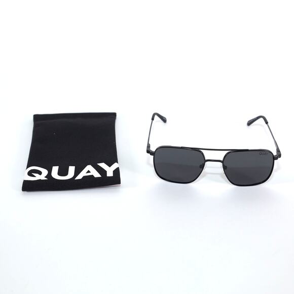 Quay Australia BODYGUARD Polarized Square Aviator Sunglasses - Black/Black - NWT - Picture 10 of 10